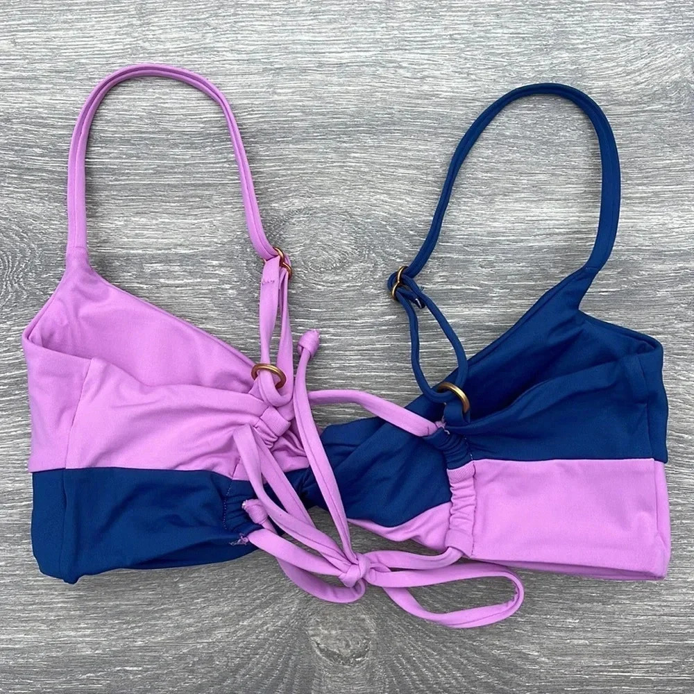L*Space Ringo Twist Colorblock Bikini Top & Nancy Lee Bottoms, indigo-rosebud - Picture 14 of 16